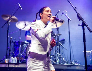Japanese Breakfast performs during Jack Antonoff's 1984 Superjam at the Bonnaroo Music and Arts Festival on Saturday, June 18, 2022, in Manchester, Tenn. (Photo by Amy Harris/Invision/AP)