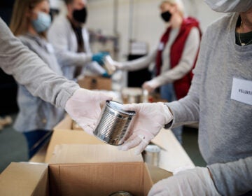 Volunteers at a food bank