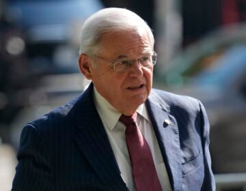 Sen. Bob Menendez, D-N.J., enters federal court in New York, Tuesday, July 16, 2024.