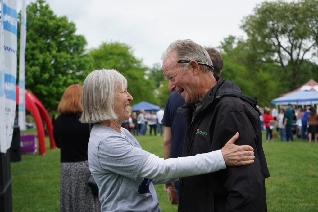 Frances Sheehan and an organizer from a participating nonprofit