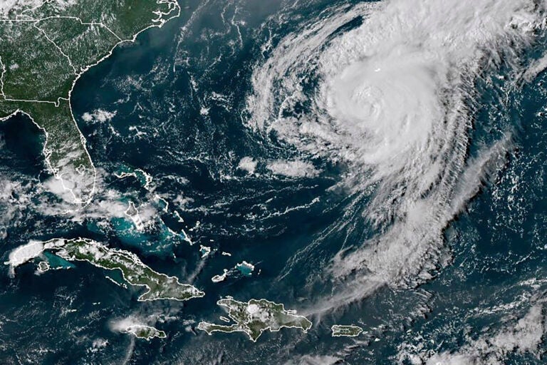 an aerial view of the hurricane