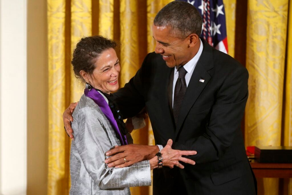 Barack Obama and Julia Alvarez