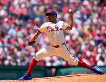 Ranger Suarez pitching during a game