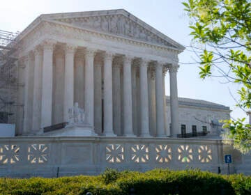 A view of the U.S. Supreme Court building on a sunny day.